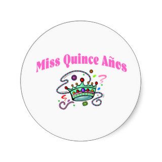 Miss Quince Anos Round Stickers