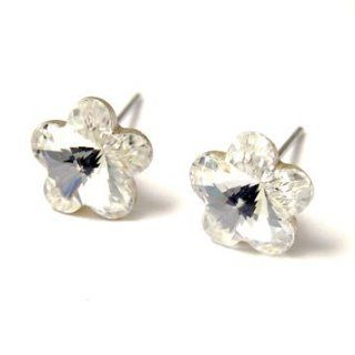 Small 10mm Clear Crystal Flower Stud Earrings Made with Swarovski Elements Jewelry