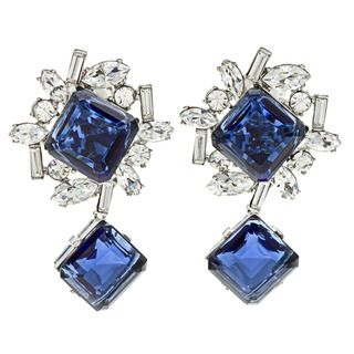 Kenneth Jay Lane Blue Crystal Earrings Kenneth Jay Lane Fashion Earrings