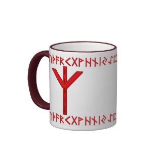 Algiz Rune red Coffee Mugs