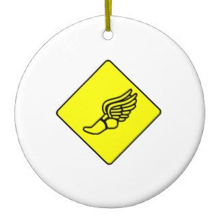 Running Shoe With Wings Sign Christmas Ornament