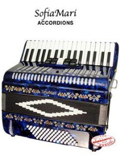 SOFIAMARI PIANO ACCORDION 34 KEYS 72 BASS WHITE Musical Instruments