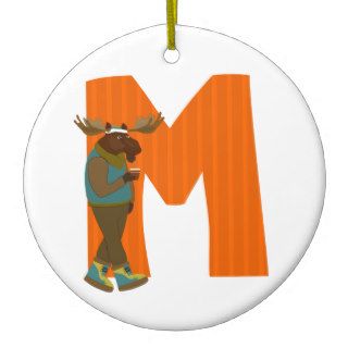 Alphabet Letter M Christmas Ornament