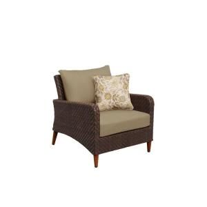 Brown Jordan Marquis Patio Lounge Chair in Meadow with Aphrodite Spring Throw Pillow M12110 L 10