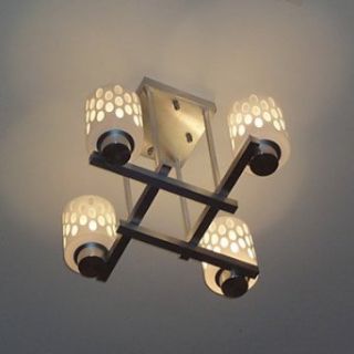 40W*4 Modern Ceiling Light with Aluminium Frame Pound Shape   Close To Ceiling Light Fixtures  