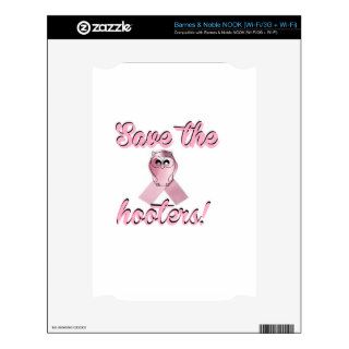 Save the hooters, breast cancer awareness NOOK skins