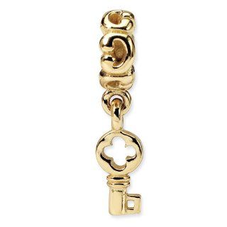 14k Key Dangle Charm Bead Fits Pandora Chamilia Biagi Bracelet Jewelry