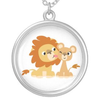 The Kiss Cute Cartoon Lion Couple Necklace