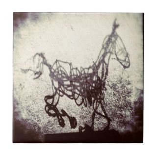 Abstract Wire Horse Art Ceramic Tiles
