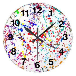 Action Painting Splatter Art Wall Clock