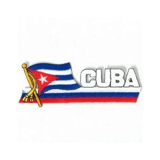Cuba Sidekick Word Country Flag Iron on Patch Crest Badge  1.5 X 4.5 InchesNew Patio, Lawn & Garden