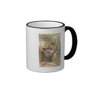 Singer Sewing Machine Ad "The First Lesson" Coffee Mugs