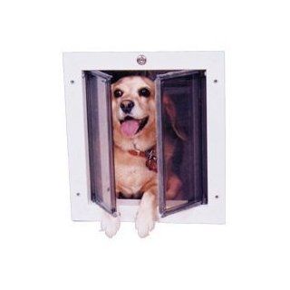 Small Plexidor Dog Door / Cat Door for Walls (White)  Pet Doors 