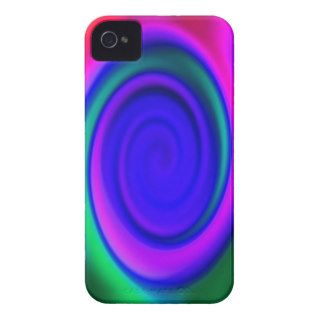 Blue Abstract Swirl Pattern iPhone 4 Covers