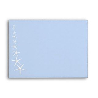 Starfish Border, A7 Light Blue Template Envelope