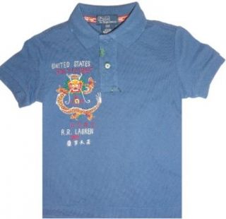 Boy's Polo by Ralph Lauren Polo Short Sleeve Shirt Dragon Print Blue Clothing