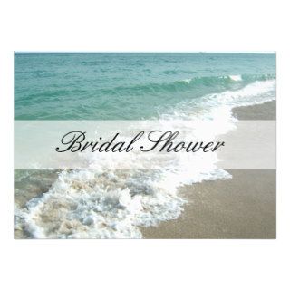 Beach Bridal Shower Invitations, Aqua Blue/White