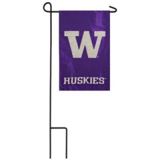 Team Sports America NCAA 12 1/2 in. x 18 in. Washington 2 Sided Garden Flag with 3 ft. Metal Flag Stand DISCONTINUED P127134