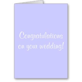 Congratulations on your wedding greeting card