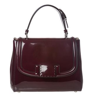 Fendi 'Silvana' Plum Patent Leather Satchel Fendi Designer Handbags