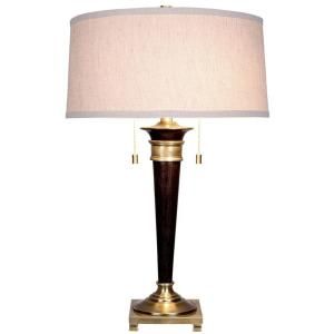Hampton Bay 26.5 in. Bronze Table Lamp with Brass Shade 14826