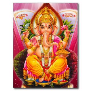 Ganesh Ganesha Ganapati Hindu Elephant Deity Post Card