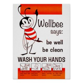 Wellbee CDC WASH YOUR HANDS Advertisement Poster