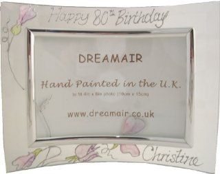 Personalised 80th Birthday Gift Frame sweet pea (L)   Single Frames