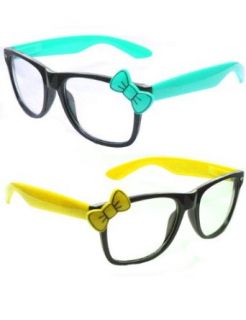 Bow Tie Clear Lens Sunglasses (Yellow) Clothing