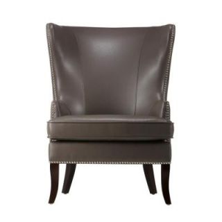 Home Decorators Collection Moore 29.5 in. W Pebble Grey Wing Back Chair 1338800270