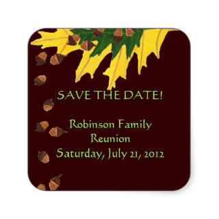Oak Leaves and Acorn Family Reunion Save the Date Stickers