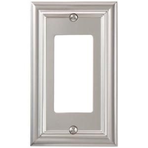 Amerelle Continental 1 Decorator Wall Plate   Satin Nickel 94RN
