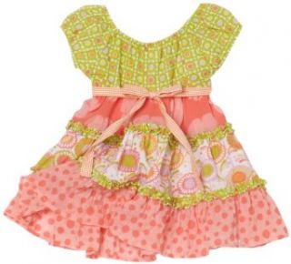 Mulberribush Baby girls Infant Peasant T Dress, Multi Color, 12 Months Clothing