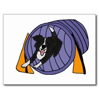 XX  Dog Agility Tunnel Cartoon Postcard
