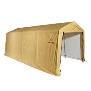 ShelterLogic 10 ft. x 20 ft. x 8 ft. Peak Style Sandstone Auto Shelter 62680.0