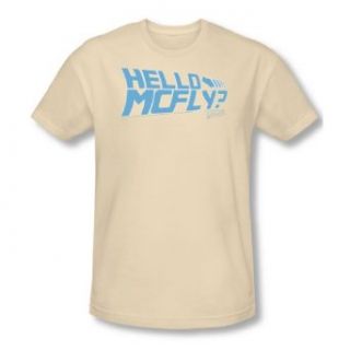Back To The Future   Mens Hello Mcfly T Shirt In Cream Clothing