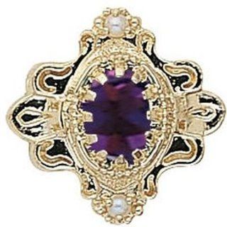 14 Karat Gold Slide with Amethyst center and Pearl accents GS345 AMY PL Jewelry