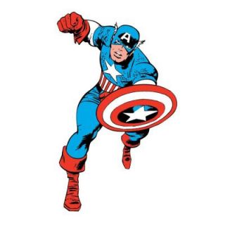 5 in. x 19 in. Marvel Classic Captain America Peel and Stick Giant Wall Decals RMK2338GM