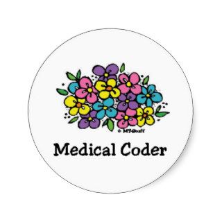 Medical Coder Blooms 2 Round Sticker