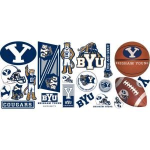 10 in. x 18 in. Brigham Young University 22 Piece Peel and Stick Wall Decals RMK2044SCS