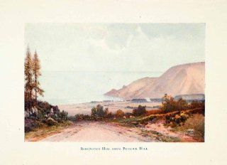 1919 Color Print Bossington Hill Porlock England Frederick Widgery Landscape   Original Color Print  