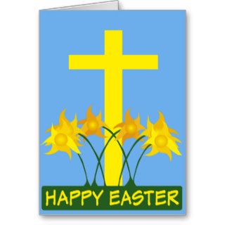 Happy Easter Cross Greeting Card