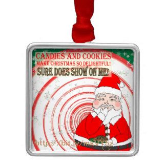 Candies and Cookies Funny Christmas Santa Christmas Tree Ornaments