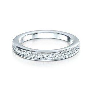 1.00 ct Lady's Round Cut Diamond Wedding Ring in 18 Karat White Gold Wedding Bands Jewelry