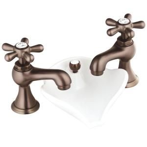 Pegasus Series 6100 8 in. Widespread 2 Handle Bathroom Faucet in Oil Rubbed Bronze with Pop up Drain FS2AD202RBP