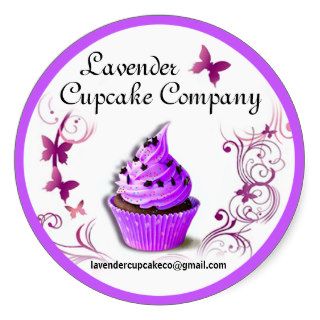 Lavender Cupcake Co Sticker purple border large