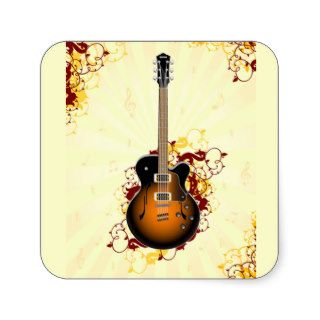 An Abstract Guitar Square Stickers