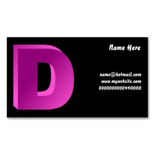 Monogram Letter D, Name Here, name@hotmailwBusiness Cards
