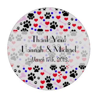 Thank You Paws Bones Dots Hearts Red Pink Blue Poker Chips Set