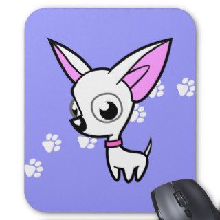 Cartoon Chihuahua (white) Mouse Pads